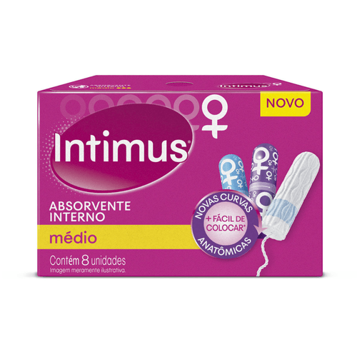 Kit c/2 Absorvente Interno Intimus Médio 8 Unidades