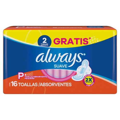 Kit c/4 Absorvente Básico Malha Suave Com Abas Always Simples 16 Unidades