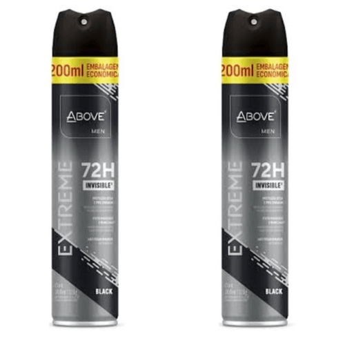 Kit c/2 Unidades de Desodorante Aerosol Above 72H 200ml Extreme Black Kit c/2 Unidades de Desodorante Aerosol Above 72H 200ml Extreme Black