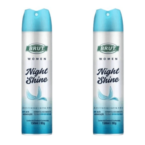 Kit c/2 Unidades de Desodorante Aerosol Brut 150ml Feminino Night Shine