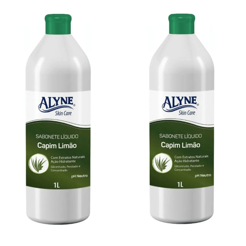 Kit c/2 Sabonetes Liquido Alyne 1L Capim Limão