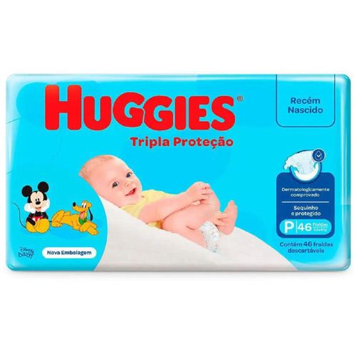 Kit 4 Fraldas Huggies Tripla (P) 46 Unidades cada