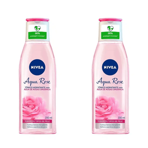 Kit c/2 Sabonete Facial Gel Nivea Hidratante Aqua Rose 200ml