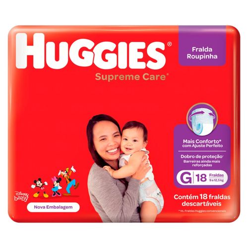 Kit 4 Fraldas Huggies Roupinha Supreme Care - G / 18 Unidades cada Kit 4 Fraldas Huggies Roupinha Supreme Care - G / 18 Unidades cada