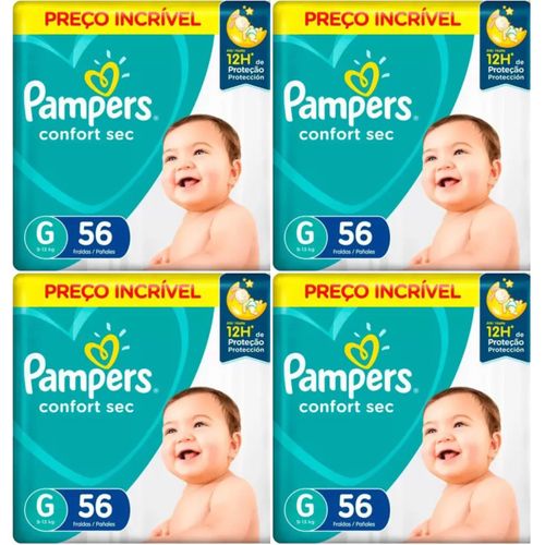 Kit 4 Fraldas Pampers Confort Sec 