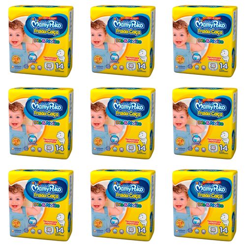 Kit 9 Fraldas Calça MamyPoko Dia e Noite Tamanho 