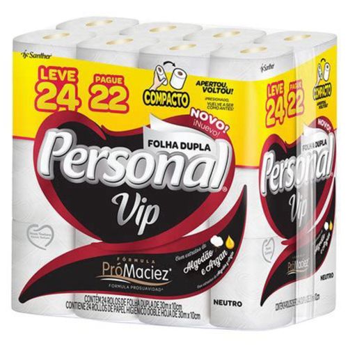 Papel Higiênico Personal 30 Metros c/24 Unidades Folha Dupla Neutro Papel Higiênico Personal 30 Metros c/24 Unidades Folha Dupla Neutro