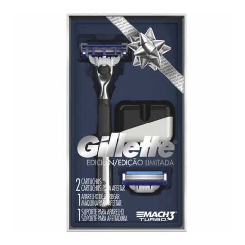 Kit Mach3 Turbo 1 Aparelho de Depilação + 2 Cargas + Suporte Kit Mach3 Turbo 1 Aparelho de Depilação + 2 Cargas + Suporte