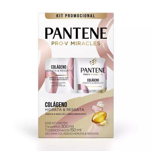 Kit Pantene Shampoo 300ml + Condicionador 150ml Colageno Kit Pantene Shampoo 300ml + Condicionador 150ml Colageno