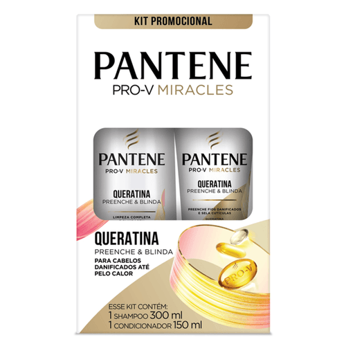 Kit Pantene Shampoo 300ml + Condicionador 150ml Queratina Kit Pantene Shampoo 300ml + Condicionador 150ml Queratina