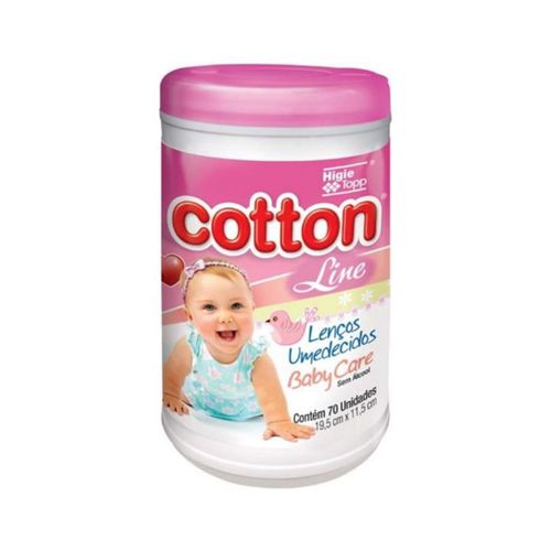 Lenço Umedecido Cotton Line Pote 70 Unidades Rosa Lenço Umedecido Cotton Line Pote 70 Unidades Rosa