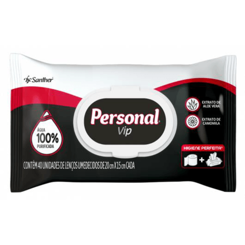 Lenço Umedecido Personal Vip 40 Unidades Lenço Umedecido Personal Vip 40 Unidades