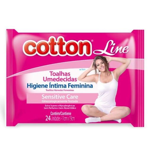 Lenço Umedecido Cotton Line Feminina Intima 24 Unidades Lenço Umedecido Cotton Line Feminina Intima 24 Unidades