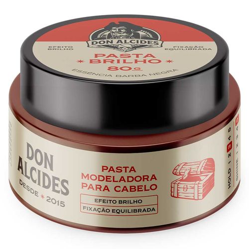 Pasta Brilho Barba Negra Pomada Para Cabelo Média Fixação 80g Don Alcides Pasta Brilho Barba Negra Pomada Para Cabelo Média Fixação 80g Don Alcides