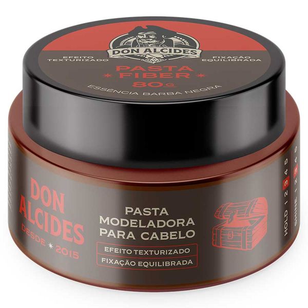 Pasta Fiber Barba Negra Pomada Para Cabelo Média Fixação 80g Don Alcides