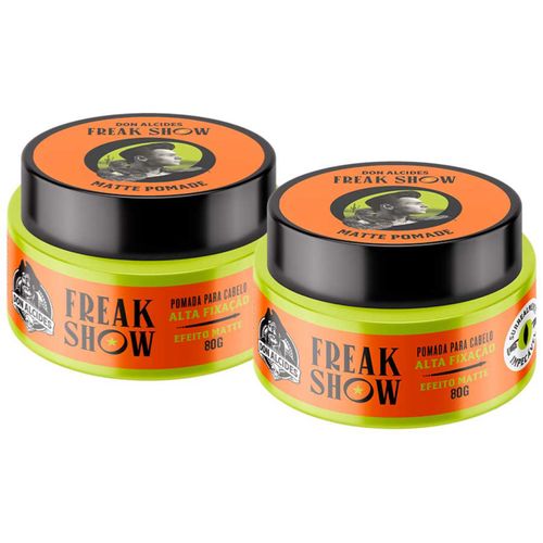 Kit 2 Pomada Matte Freak Show Efeito Seco Alta Fixação 80g Don Alcides Kit 2 Pomada Matte Freak Show Efeito Seco Alta Fixação 80g Don Alcides