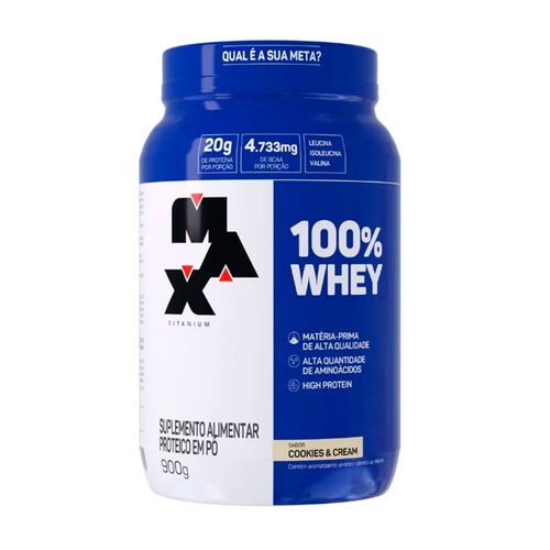 Whey Protein 100% Concentrado 900Gr Cookies Max Titanium
