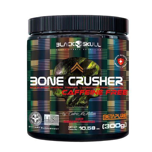 Pré-Treino Bone Crusher Free Caffeine 300g Framboesa Black Skull Pré-Treino Bone Crusher Free Caffeine 300g Framboesa Black Skull