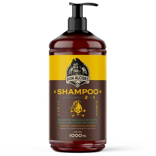 Shampoo Lemon Bone 1 Litro Barbearia 2 em 1 - Limpa e Condiciona Don Alcides Shampoo Lemon Bone 1 Litro Barbearia 2 em 1 - Limpa e Condiciona Don Alcides