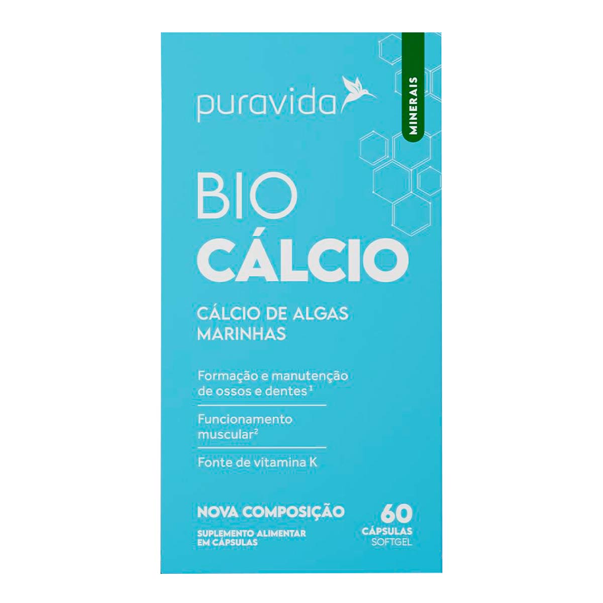 Cálcio Puravida Bio 60 cápsulas
