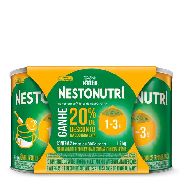 Fórmula Infantil de Seguimento para Crianças de Primeira Infância Nestonutri 2 Unidades de 800g cada