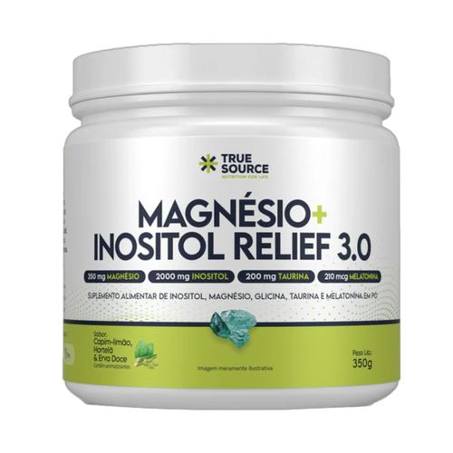Magnésio + Inositol Relief 3.0 Capim Limão True Source 350g Magnésio + Inositol Relief 3.0 Capim Limão True Source 350g