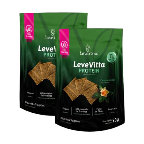 Kit 2X: Biscoito Leve Vitta Protein Ora Pro Nobis Leve Croc 90g