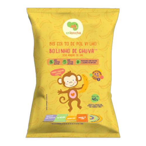 Biscoito de Polvilho Bolinho de Chuva Vegano Crilancha 40g Biscoito de Polvilho Bolinho de Chuva Vegano Crilancha 40g