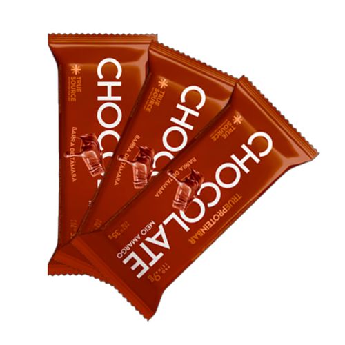 Kit 3X: True Bar Protein Chocolate Meio Amargo True Source 35g