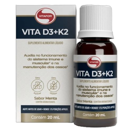 Vita D3 + K2 Líquida Vitafor 20ml Vita D3 + K2 Líquida Vitafor 20ml