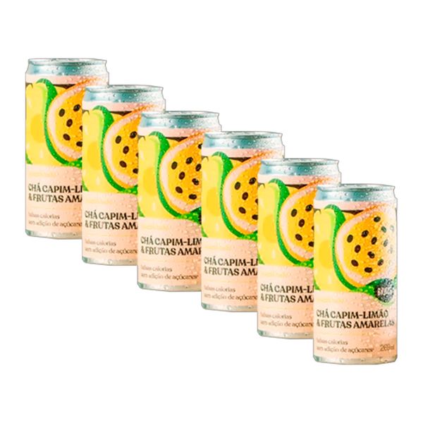 Kit 6X: Chá de Capim Limão com Frutas Amarelas Gaseificado Brazô 269ml