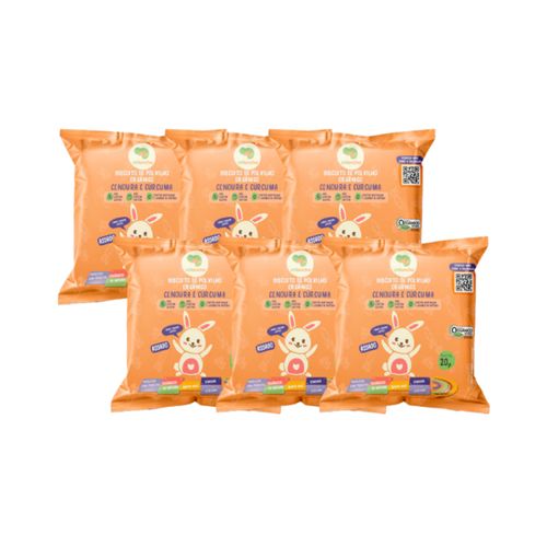 Kit 6X: Biscoito de Polvilho Cenoura e Cúrcuma Vegano Orgânico Crilancha 20g