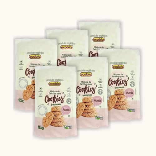 Kit 6X: Mistura para Cookies Funcional Aveia Orgânico Ecobio 250g