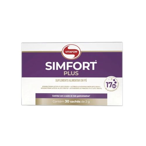 Simfort Plus Probiótico com 4 Espécies 2g Vitafor 30 Sachês
