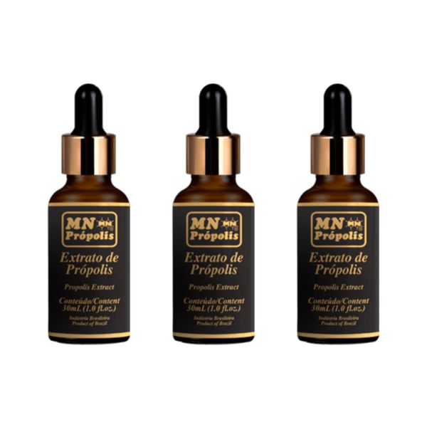 Kit 3X: Extrato de Própolis Ouro MN Food 30ml