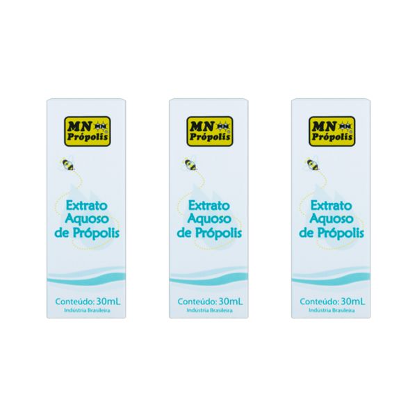 Kit 3X: Extrato de Própolis Aquoso MN Food 30ml
