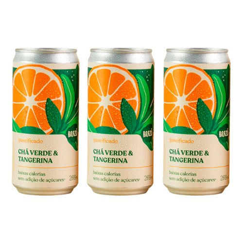 Kit 3X: Chá Verde com Tangerina Gaseificado Brazô 269ml Kit 3X: Chá Verde com Tangerina Gaseificado Brazô 269ml