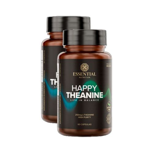 Kit 2X: Happy Theanine L-teanina Essential Nutrition 60 Cápsulas