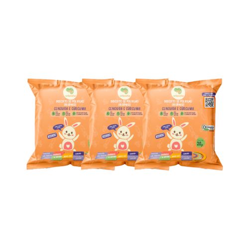 Kit 3X: Biscoito de Polvilho Cenoura e Cúrcuma Vegano Orgânico Crilancha 20g Kit 3X: Biscoito de Polvilho Cenoura e Cúrcuma Vegano Orgânico Crilancha 20g