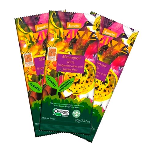 Kit 3X: Chocolate Maracuyayá 67% Cacau com Maracujá Orgânico Biodinâmico Amma Chocolate 80g Kit 3X: Chocolate Maracuyayá 67% Cacau com Maracujá Orgânico Biodinâmico Amma Chocolate 80g