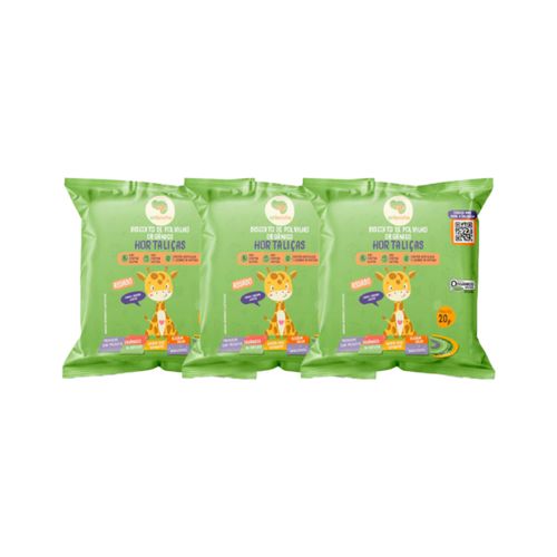 Kit 3X: Biscoito de Polvilho Hortaliças Vegano Orgânico Crilancha 20g Kit 3X: Biscoito de Polvilho Hortaliças Vegano Orgânico Crilancha 20g