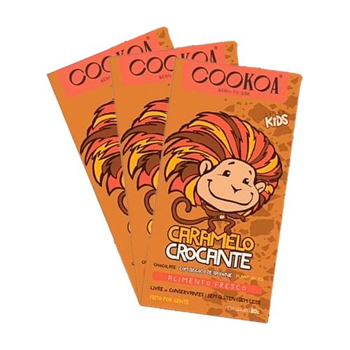 Kit 3X: Chocolate Caramelo Crocante Vegano Cookoa 80g Kit 3X: Chocolate Caramelo Crocante Vegano Cookoa 80g