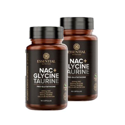Kit 2X: NAC + Glycine + Taurine Essential Nutrition 90 Cápsulas