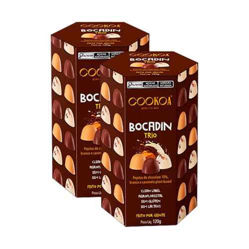 Kit 2X: Pepitas de Chocolate Bocadin Trio Cookoa 120g Kit 2X: Pepitas de Chocolate Bocadin Trio Cookoa 120g
