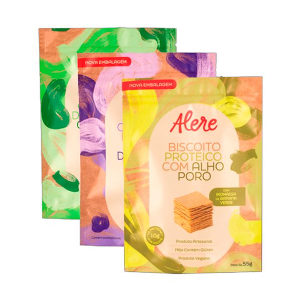 Kit 3 Biscoitos Sem Glúten Alere: Cajulinha, Castanha, Proteico