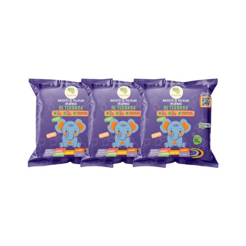 Kit 3X: Biscoito de Polvilho Beterraba Vegano Orgânico Crilancha 20g Kit 3X: Biscoito de Polvilho Beterraba Vegano Orgânico Crilancha 20g