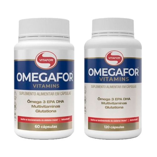 Kit 2X: Omegafor Vitamins Vitafor 60 Cápsulas Kit 2X: Omegafor Vitamins Vitafor 60 Cápsulas