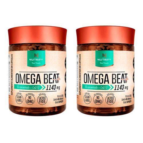 Kit 2X: Ômega Beat TG Concentrado + Coq10 Nutrify 60 Cápsulas Kit 2X: Ômega Beat TG Concentrado + Coq10 Nutrify 60 Cápsulas