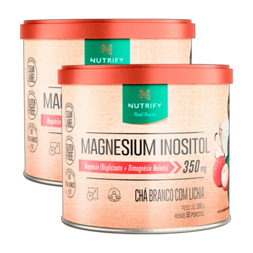 Kit 2X: Magnésio Inositol Chá Branco e Lichia 300g