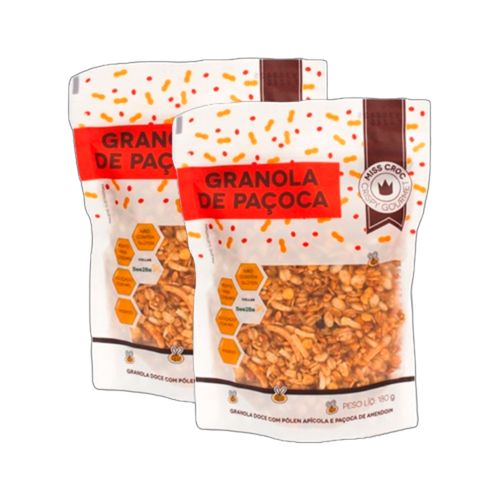 Kit 2X: Granola Paçoca Sem Glúten Miss Croc 180g Kit 2X: Granola Paçoca Sem Glúten Miss Croc 180g